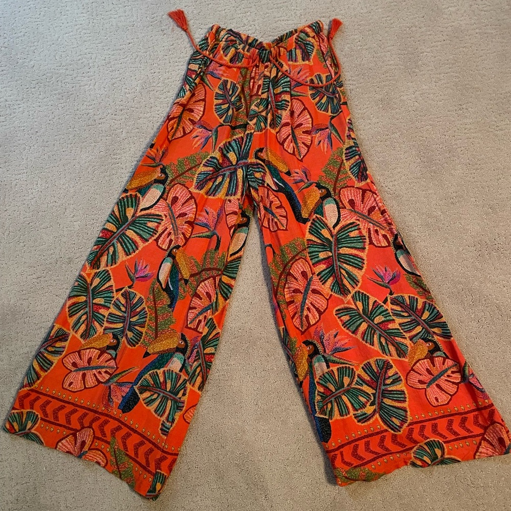 Farm Rio by Anthropologie Birdie Wide-Leg Pants